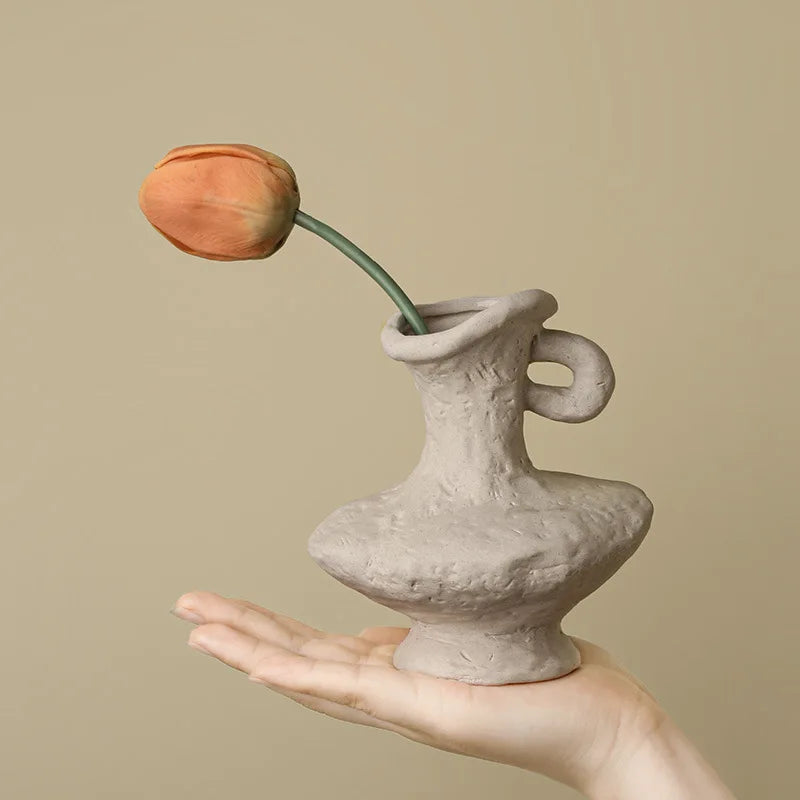 Elena's Primordial Ceramic Vases: Nordic Creative Vase Arrangement