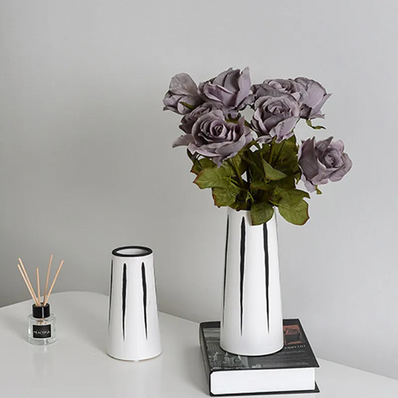 Amirah, Nordic Monochrome Ceramic Vase: A Modern Touch for Any Space