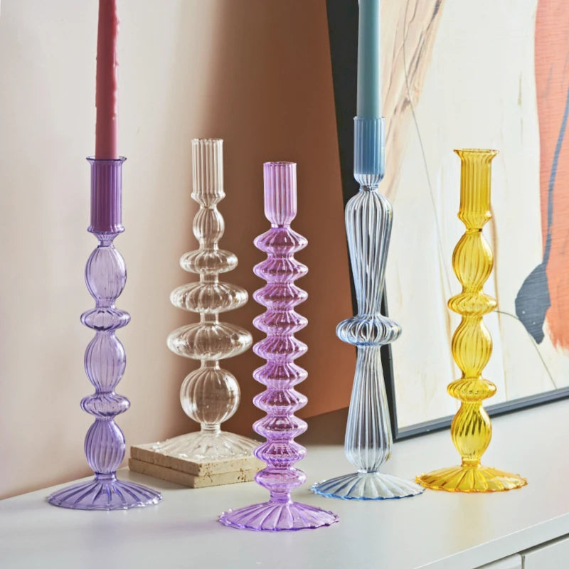 Giselle Nordic Glass Candle Holders