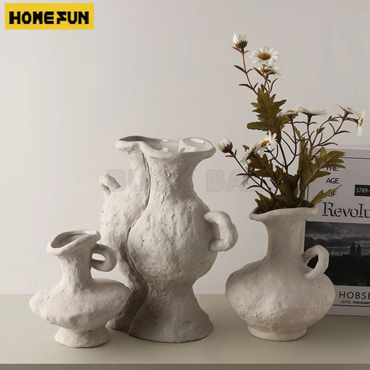 Elena's Primordial Ceramic Vases: Nordic Creative Vase Arrangement