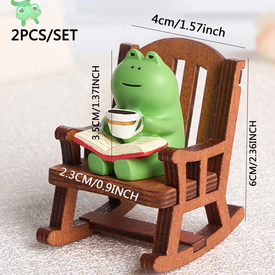 Addison's 2PC Frog Rocker Chair Desktop Decoration