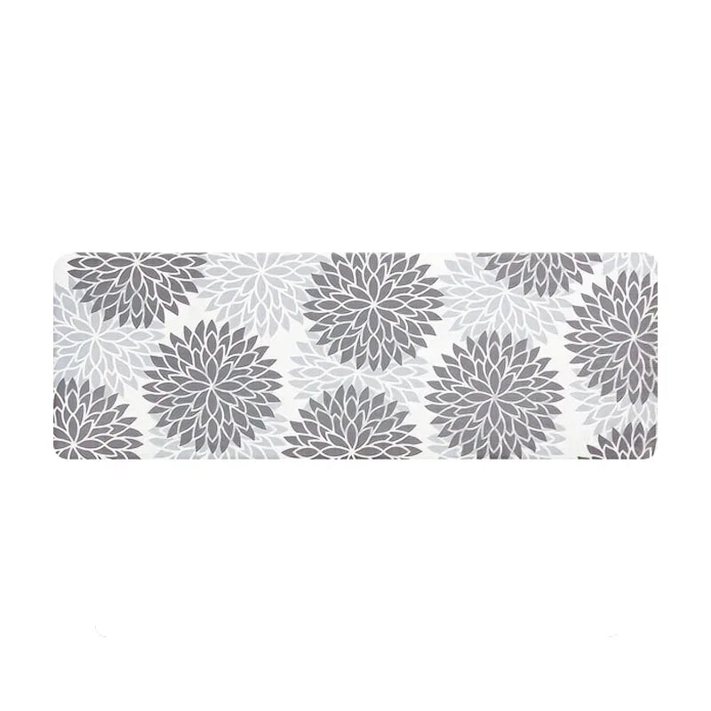 1pc grey print kitchen rug, non-slip machine washable flannel floor mat, suitable for hallway door kitchen