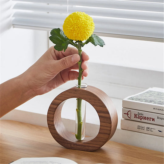 Emmy Wooden Hydroponic Flower Pot