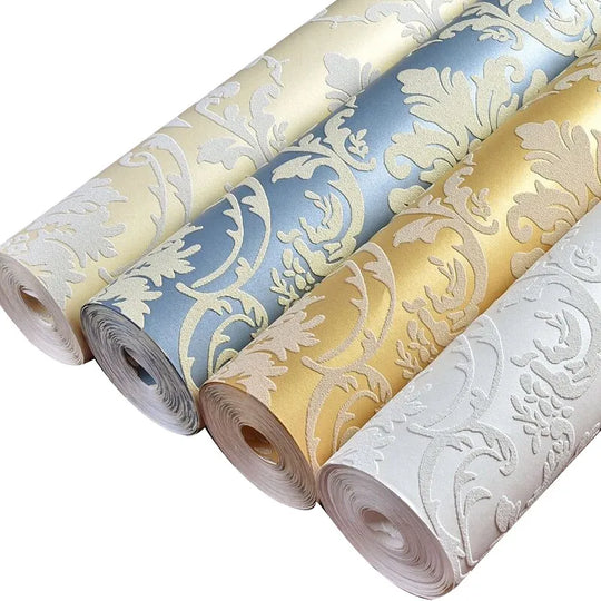 Lily's White Yellow 3D Embossed Flower Mural Wallpaper