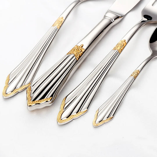 Aitana Luxury Gold Plated Flatware Set