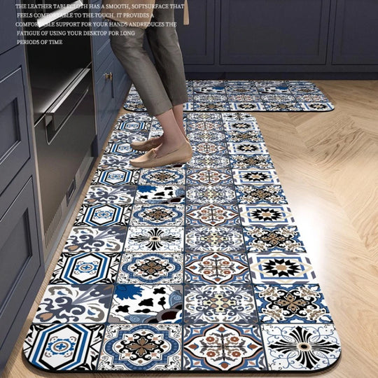 Adrianna Nordic Retro PVC Kitchen Floor Mat