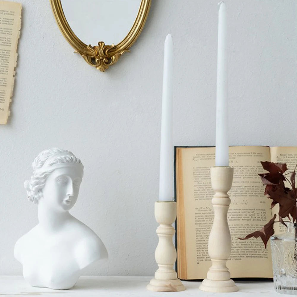 Evelyn's Vintage Wooden Candlesticks