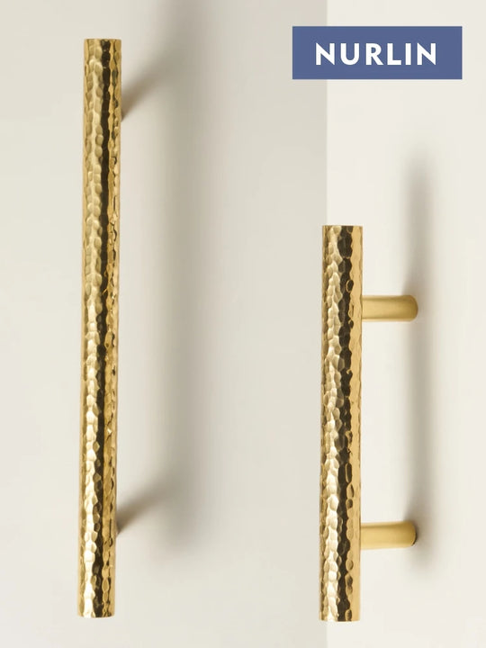 Penny Modern Solid Brass Hammer Pattern Cabinet Handle: Artisan Craftsmanship