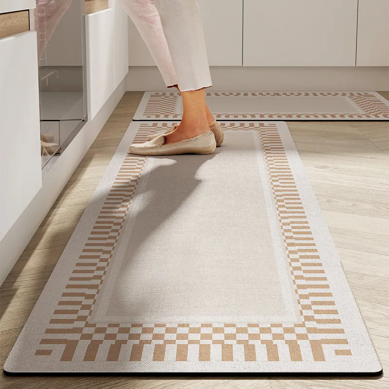 Nordic kitchen floor mats, household wear-resistant and absorbent diatomaceous mud floor mats, washable and non slip mats