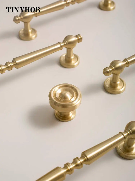 European style/Vertical lines Solid Brass Drawer Knobs T bar Handle Bedroom Pulls Kitchen Cabinet Door Handle Pull