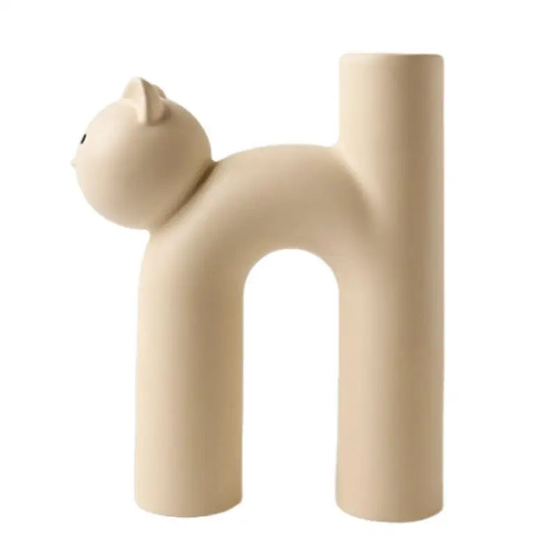 Della Cat Shaped Ceramic Flower Vase