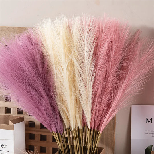 Willa 10pcs Silk Pampas Grass Decor Artificial Flowers Bouquet