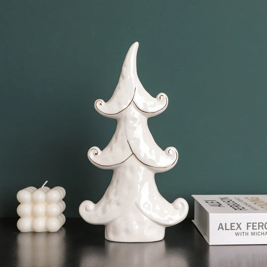 Nora Winter Christmas Decorations Nordic Style Ceramic Tree Figurines: Embrace the Holiday Spirit