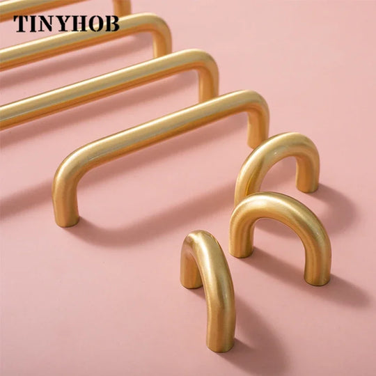 2.52"-15.74" Nordic Brass Long Furniture Handles Wardrobe Kitchen Cupboard Cloakroom Bedside Cabinet Handle Bedroom Accessories