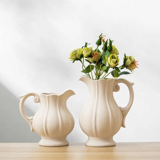 Marina European Minimalism: White Pot-shaped Ceramic Vase