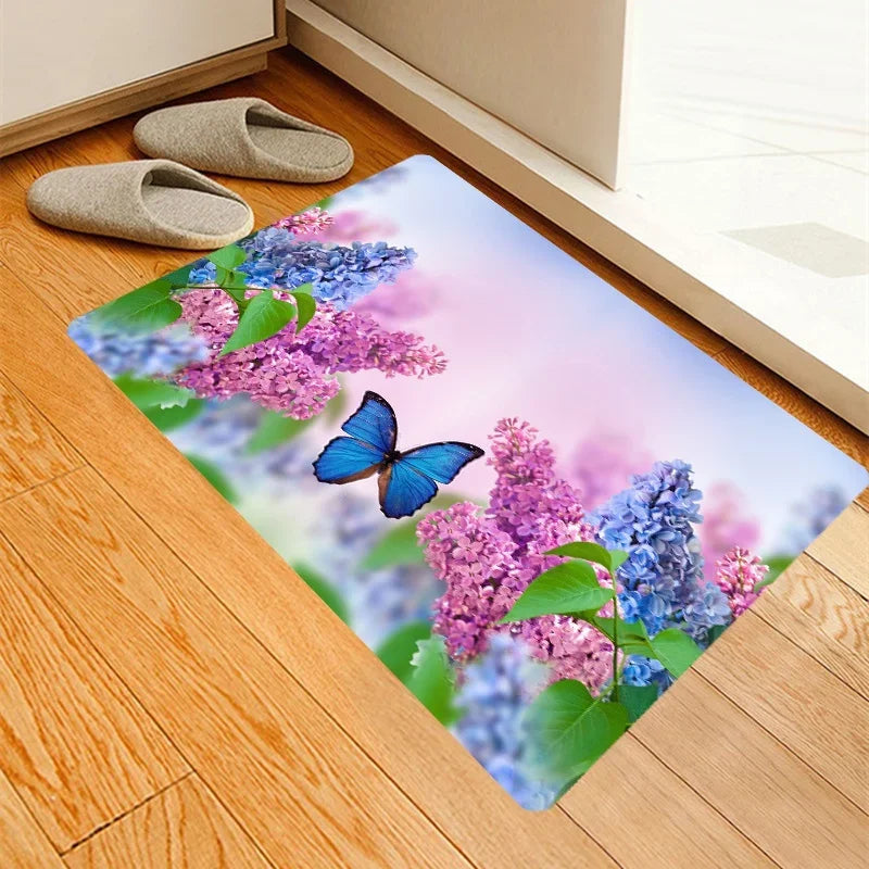 Butterfly Kitchen Floor Mat Home Entrance Doormat Decoration Carpet for Living Room Corridor Long Rugs Non-slip Bedroom Mat