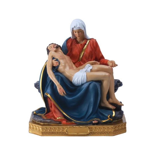 Eva's 8" Mother Madonna with Jesus Christ After Crucifixion Resin Statue