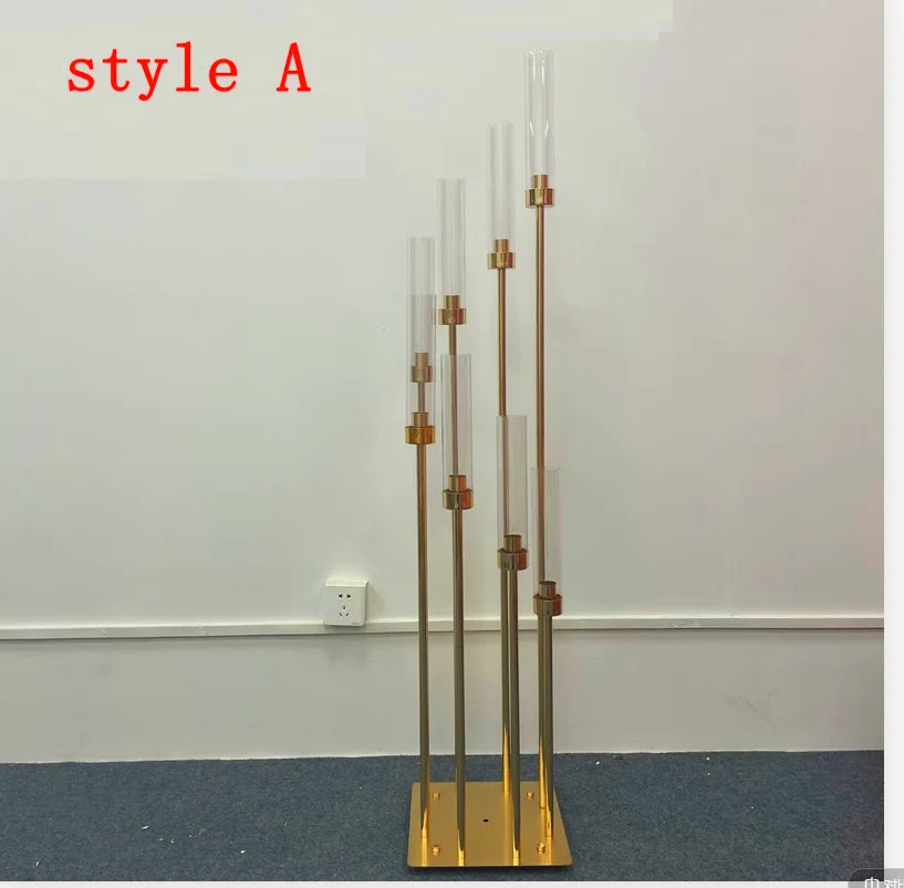 Ava's Elegant Metal Candelabra Candle Holders