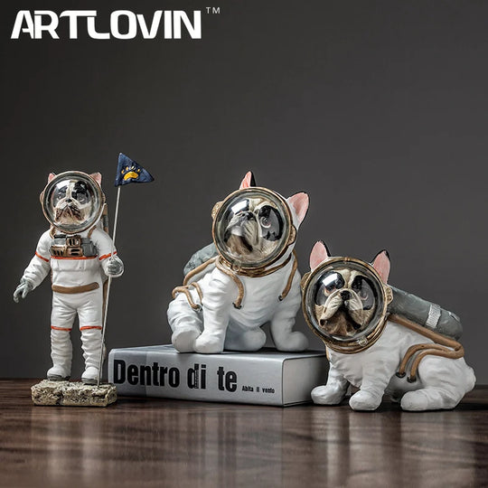 Emma's ARTLOVIN Resin Space Dog Figurines