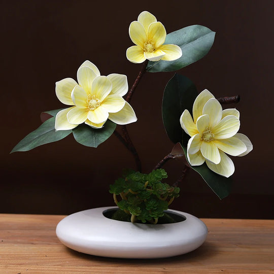 Azariah Modern Ceramic Vase Magnolia Set