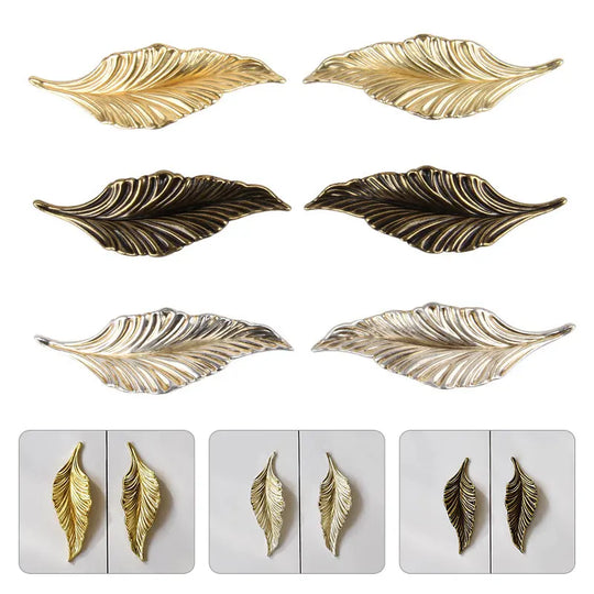 Sophie's Creative Leaves Handle Vintage Furniture Kitchen Wardrobe Cabinet Knobs