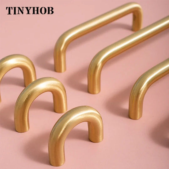 2.52"-15.74" Nordic Brass Long Furniture Handles Wardrobe Kitchen Cupboard Cloakroom Bedside Cabinet Handle Bedroom Accessories