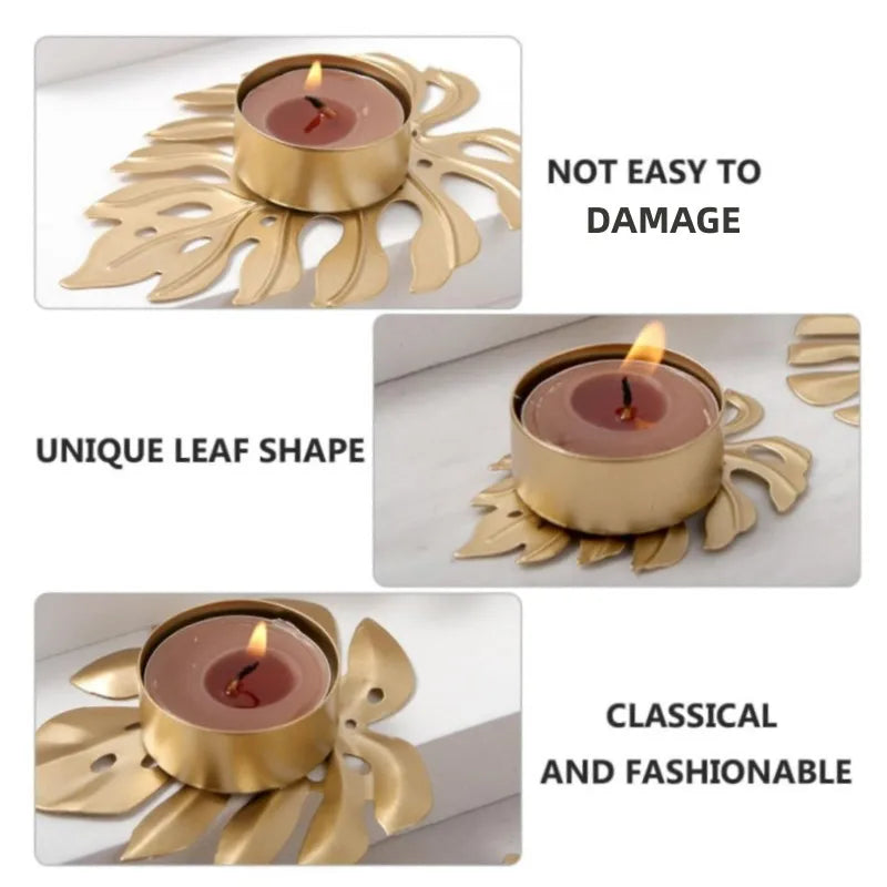 Ella's Metal Turtle Back Leaf Candle Holder