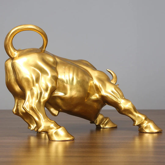 Athena's Bronze Wall Street Bull Statue Sculpture