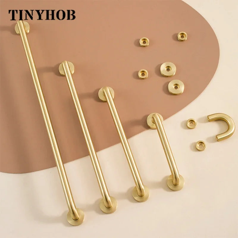 2.52"-15.74" Nordic Brass Long Furniture Handles Wardrobe Kitchen Cupboard Cloakroom Bedside Cabinet Handle Bedroom Accessories