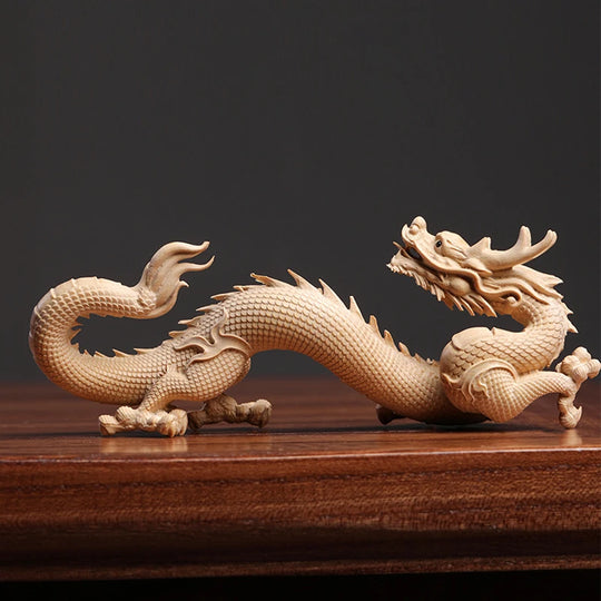 Grace's Boxwood Zodiac Dragon Wood Sculpture Decorations - Specifications