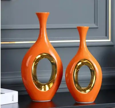 Alia Modern Luxury Orange Phnom Penh Ceramic Vase