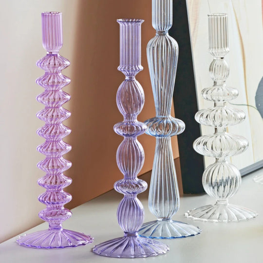 Giselle Nordic Glass Candle Holders