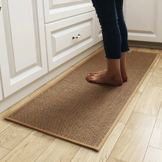 Zelda's Linen Weave Anti-Slip Kitchen Floor Mat: Enhance Your Home Décor