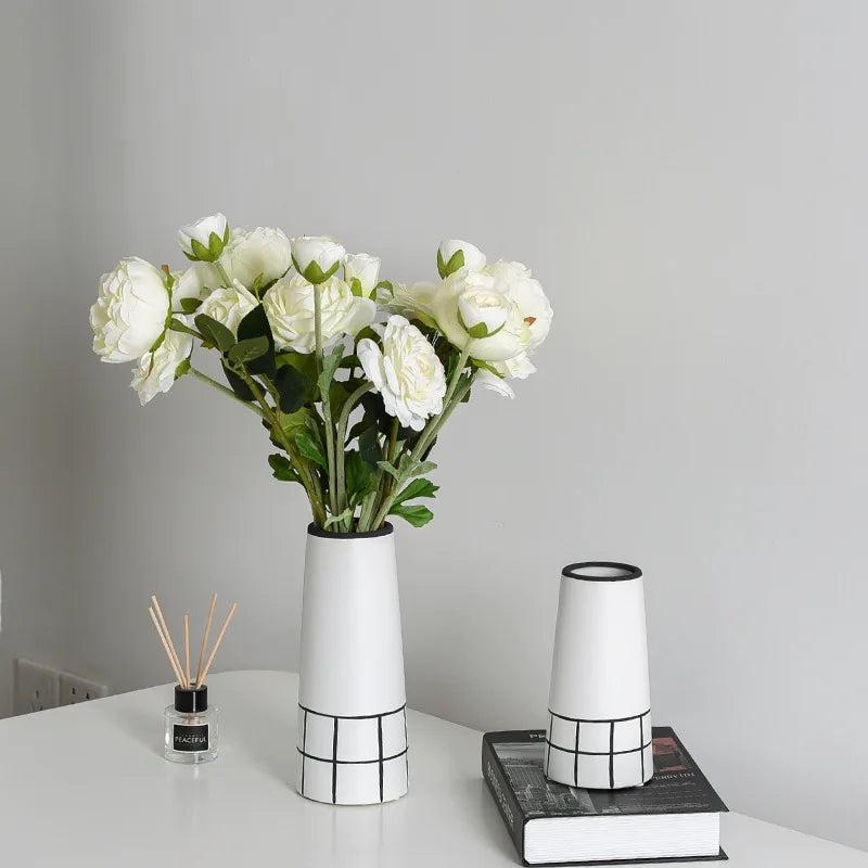 Amirah, Nordic Monochrome Ceramic Vase: A Modern Touch for Any Space