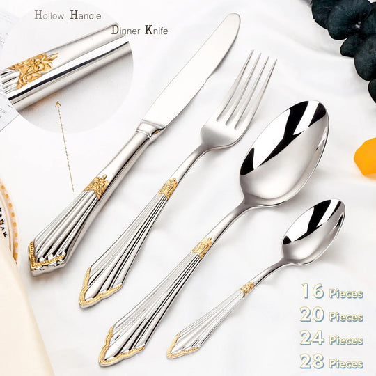 Aitana Luxury Gold Plated Flatware Set