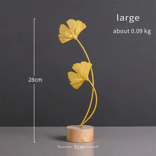 Luciana Nordic Gold Ginkgo Leaf Crafts: Luxury Living Room Decor