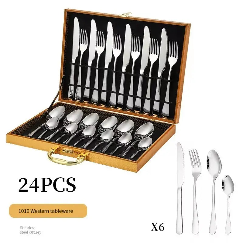 Maisie 24-Piece Stainless Steel Western Tableware Set