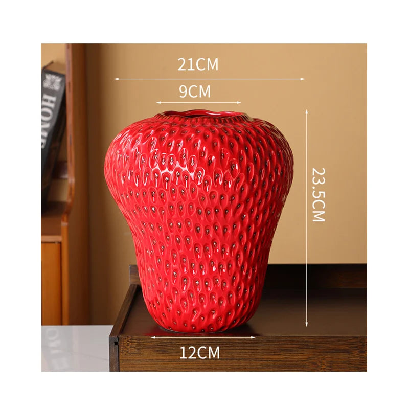 Zahra Cartoon Strawberry Vase Ceramic Vase