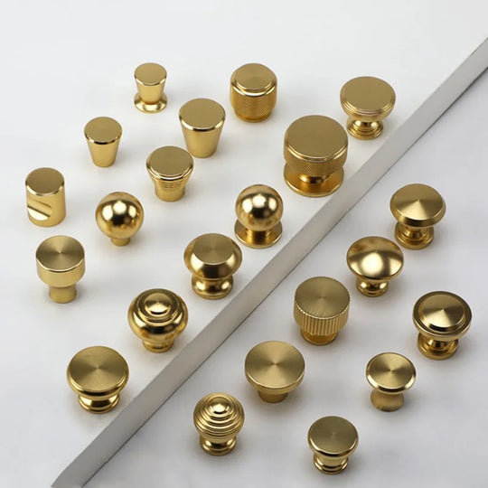 Emily's Gold Aluminum Single Hole Handle Modern Wardrobe Drawer Round Knob