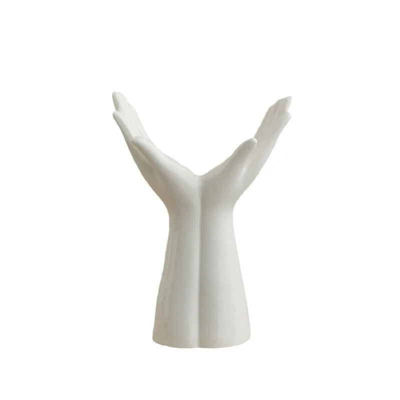 Opal Ceramic Hand Arm Palm Vase: A Touch of Artistry