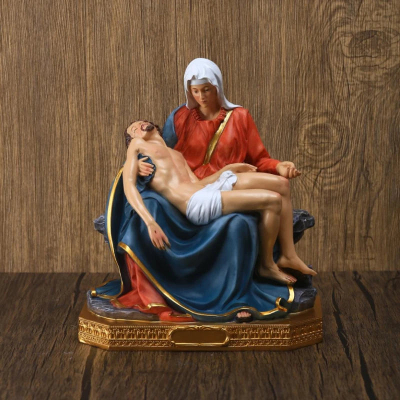 Eva's 8" Mother Madonna with Jesus Christ After Crucifixion Resin Statue