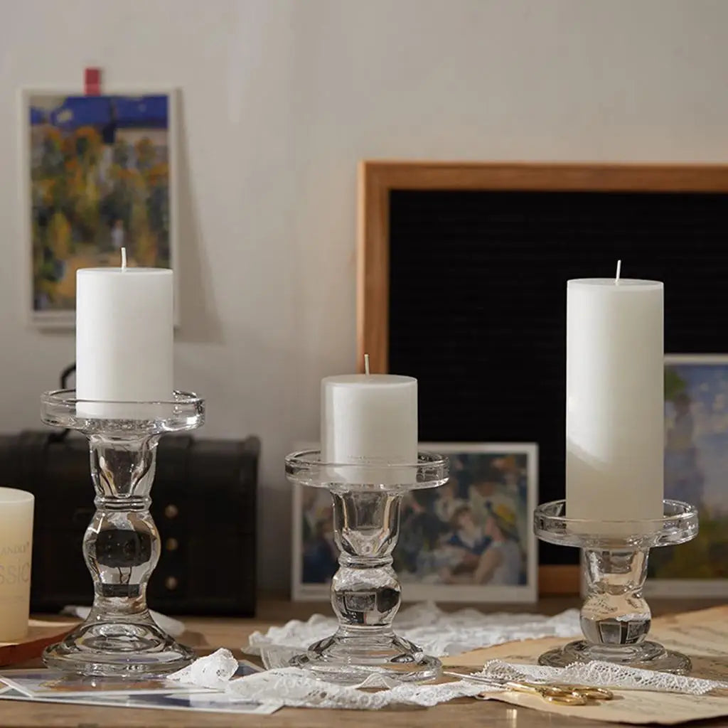 Luna's Ethereal Glass Candle Holders: A Touch of Elegance