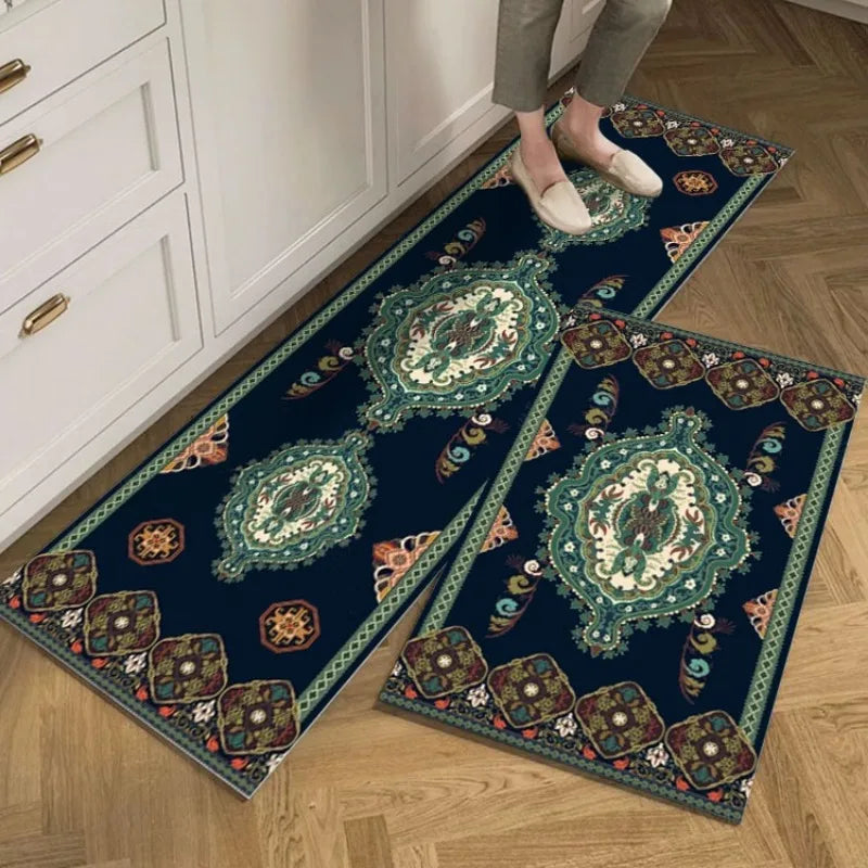 Leilany Moroccan Wipeable No-wash Kitchen Floor Mats