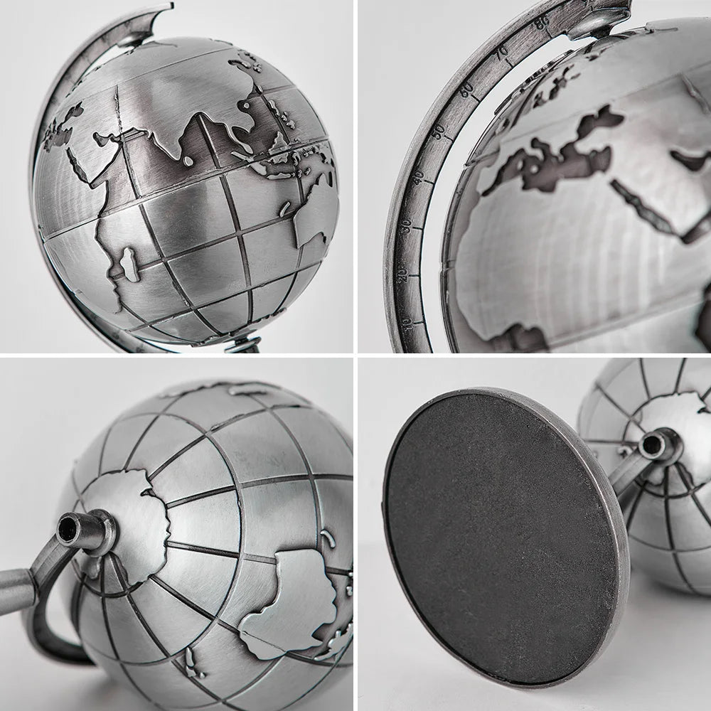 Aria's Luxury Metal Globe Desk Sculpture