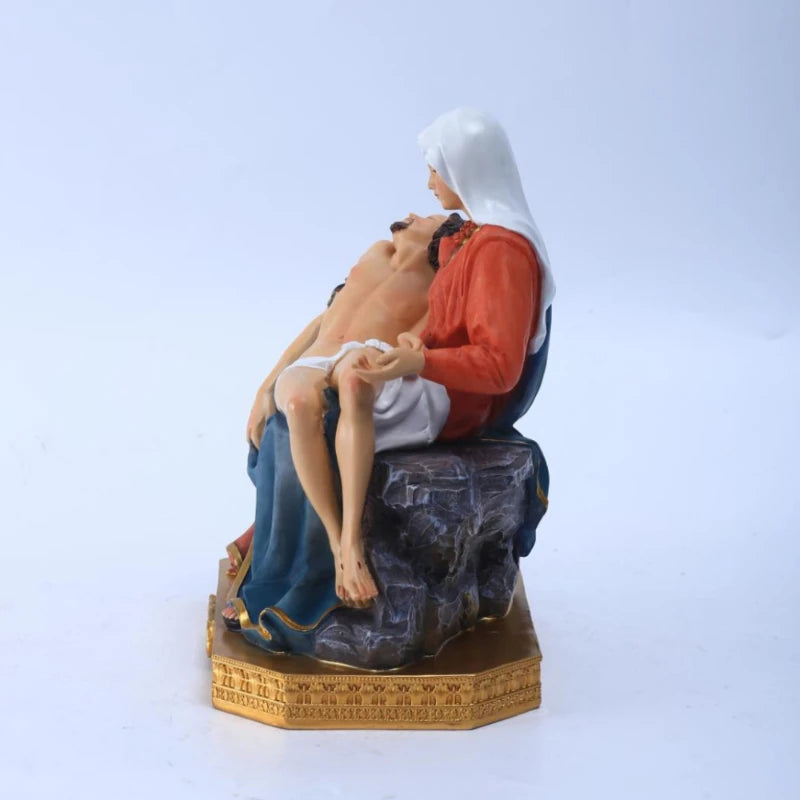 Eva's 8" Mother Madonna with Jesus Christ After Crucifixion Resin Statue