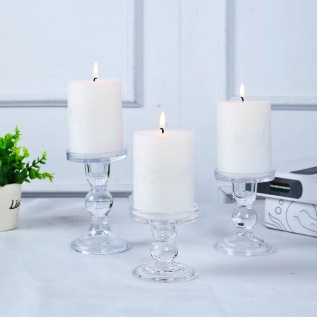 Luna's Ethereal Glass Candle Holders: A Touch of Elegance