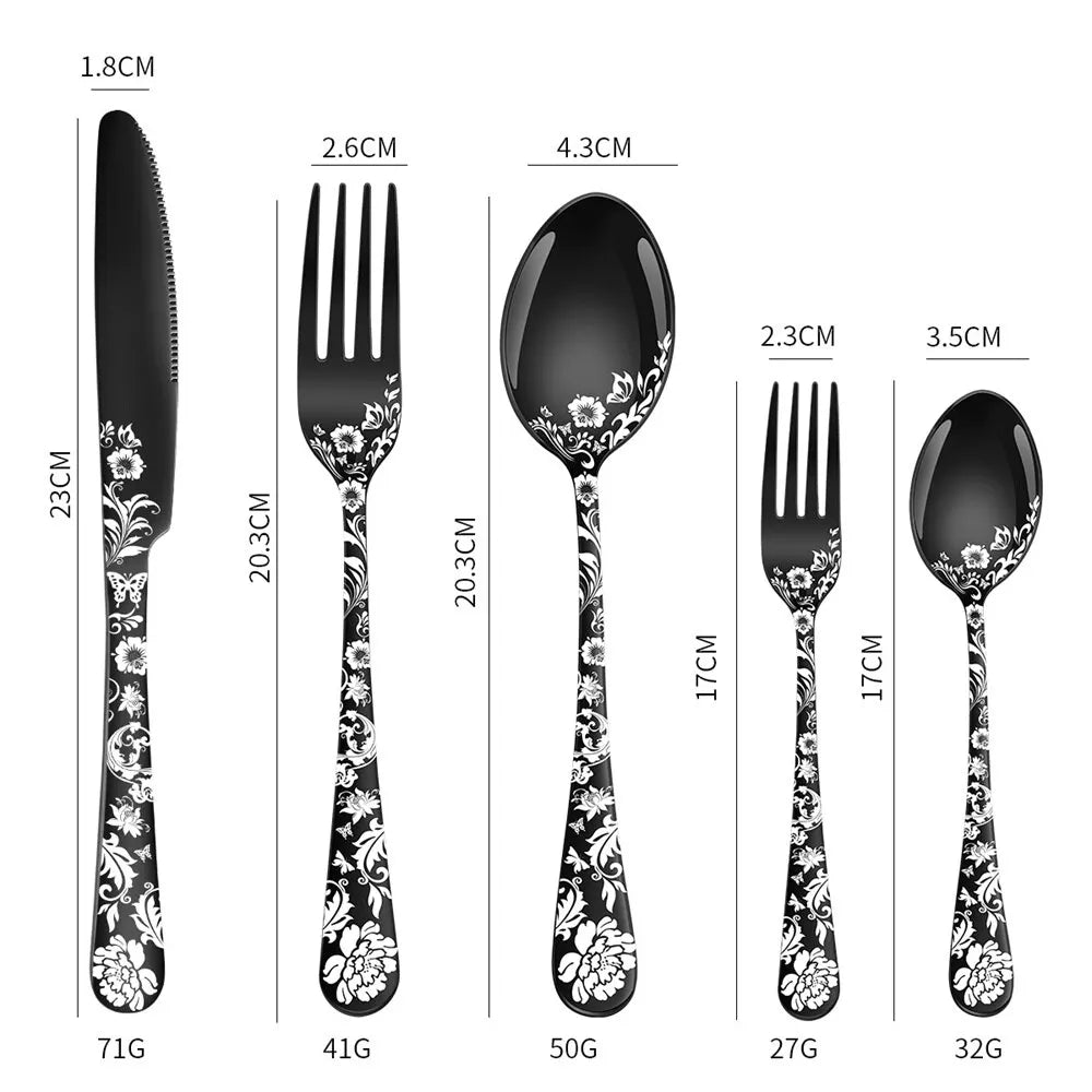 Mckenzie Explosive Pattern Stainless Steel Tableware Set