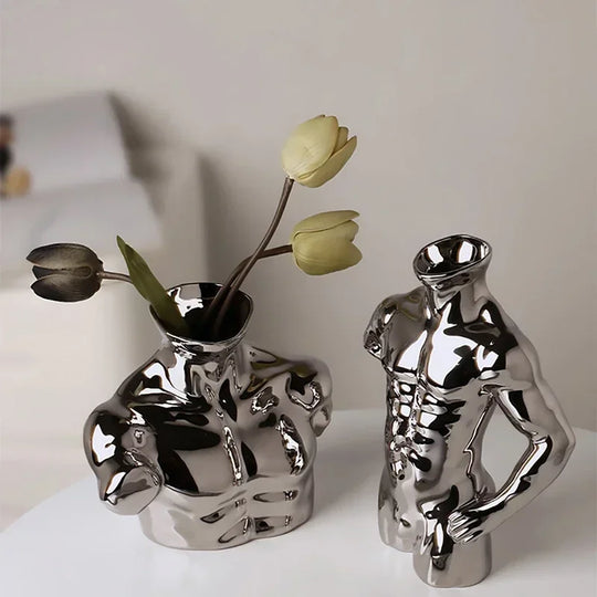 Yara Modern Human Art Vase: A Sculptural Marvel