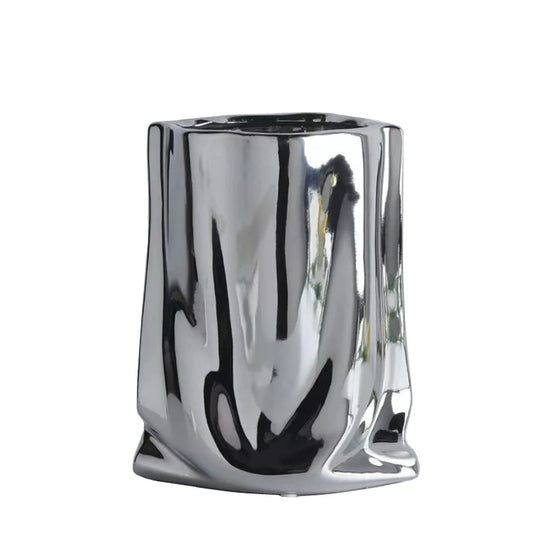 Mina Silver Ruffled Flower Vase