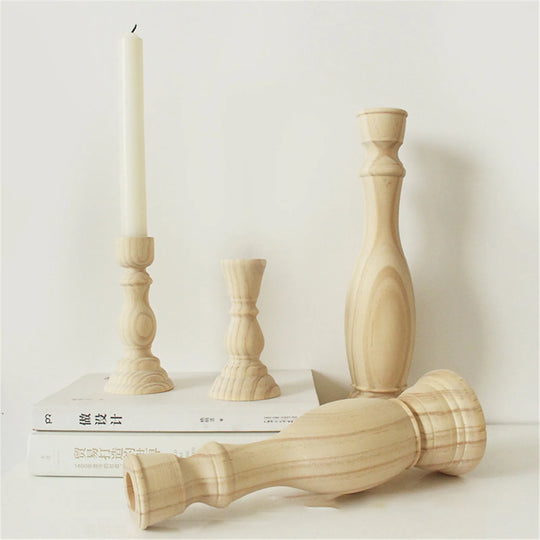 Aurora's Wooden Candle Holder Collection